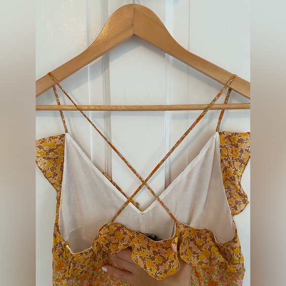 NWT MAJE Rissol Floral Ruffle Sleeveless Cotton Maxi Dress 2021 Size 4 MSRP $495 - Picture 5 of 7